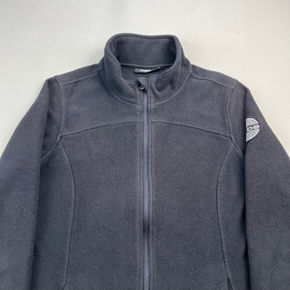 Vintage Bebe Fleece Jacket Womens Medium Black Sport Track Casual Full Zip y2k - Picture 2 of 10